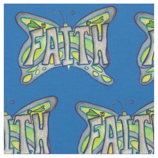 Blue Faith Butterfly Inspiration Material Stoff (Nahaufnahme)