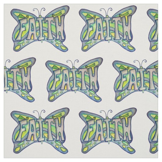 Blue Faith Butterfly Inspiration Material Stoff (Muster)