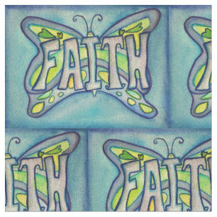 Blue Faith Butterfly Inspiration Material Stoff