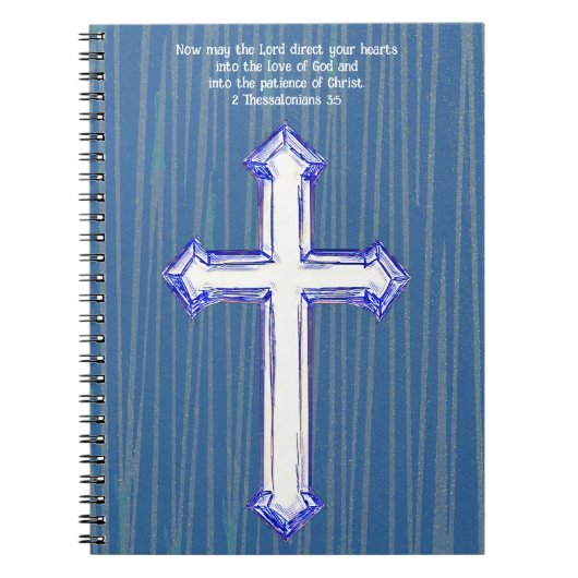 Blue Faith Cross Bible Verse Journal Notizblock (Vorderseite)