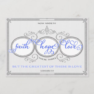 Blue Faith Hope Liebe Hochzeit Einladung