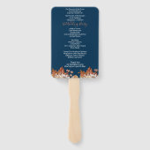 Blue Fall Floral Bouquet Hochzeitsprogramm Hand Fa Fächer (Rückseite)