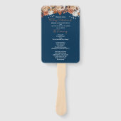 Blue Fall Floral Bouquet Hochzeitsprogramm Hand Fa Fächer (Vorderseite)