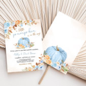 Blue Fall Floral Pumpkin Baby Dusche Einladung
