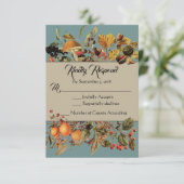 Blue Fall Foliage RSVP-Karte RSVP Karte (Stehend Vorderseite)