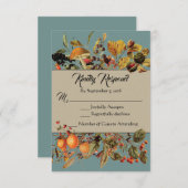 Blue Fall Foliage RSVP-Karte RSVP Karte (Vorne/Hinten)