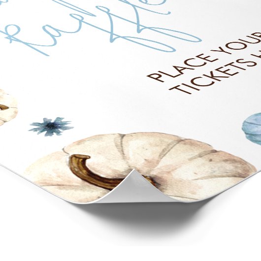 Blue Fall Pumpkin Baby Duschdusche Windelwanne Poster (Ecke)