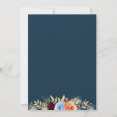 Blue Fall Pumpkin Floral Baby Dusche Einladung (Rückseite)