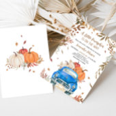 Blue Fall Pumpkin Truck Baby Dusche Einladung