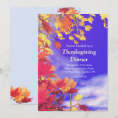 Blue Fall Sky Erntedank Einladung (Vorne/Hinten)