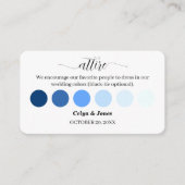 Blue Fall Wedding Attire Dress Code Palette QR Cod Begleitkarte (Vorderseite)