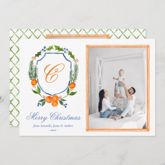 Blue Familienwappen Citrus Garland Weihnachten 2 F (Vorne/Hinten)