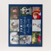Blue Family 8 Foto Collage Sprichwort Script Puzzle (Vertikal)
