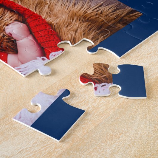 Blue Family 8 Foto Collage Sprichwort Script Puzzle (Seite)