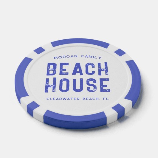 Blue Family Beach House Custom Las Vegas Casino Pokerchips (Einzeln)