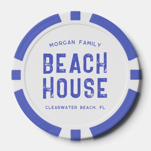 Blue Family Beach House Custom Las Vegas Casino Pokerchips (Vorderseite)