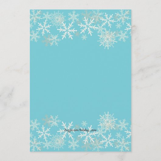 Blue Family Christmas Dinner Menü Vorlage (Rückseite)