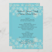 Blue Family Christmas Dinner Menü Vorlage (Vorne/Hinten)