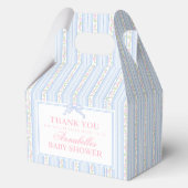 Blue Fancy Floral Baby Shower Gable Favor Geschenkschachtel (Rückseite)