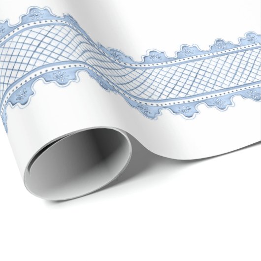 Blue Fancylines Geschenkpapier (Rolleneckpunkt)