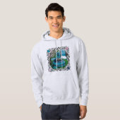 Blue Fantasy Eastern Dragon Tea Time Hoodie (Vorne ganz)