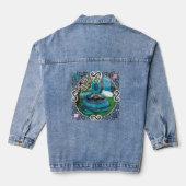 Blue Fantasy Eastern Dragon Tea Time Jeansjacke (Rückseite)