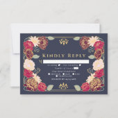 Blue Fantasy Enchanted Flower Garden Wedding RSVP (Vorderseite)
