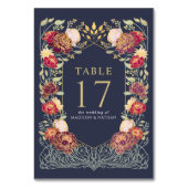 Blue Fantasy Enchanted Garden Wedding Tischnummer (Rückseite)