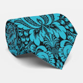 Blue Fantasy Floral Krawatte (Gerollt)