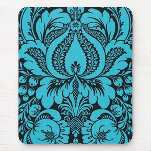 Blue Fantasy Floral Mouse Pad Mousepad (Vorne)