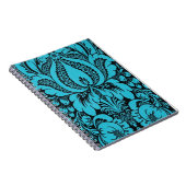 Blue Fantasy Floral Spiral Notebook Notizblock (Rechte Seite)