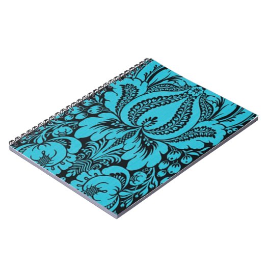 Blue Fantasy Floral Spiral Notebook Notizblock (Linke Seite)
