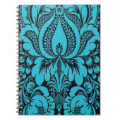 Blue Fantasy Floral Spiral Notebook Notizblock (Vorderseite)