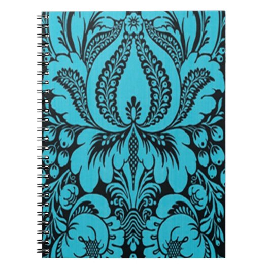 Blue Fantasy Floral Spiral Notebook Notizblock (Vorderseite)