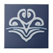 Blue Fantasy Forest Mural Woodland Border Scroll C Fliese (Vorderseite)