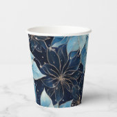 Blue Fantasy Poinsettia Pappbecher (Rückseite)