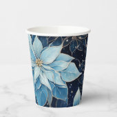Blue Fantasy Poinsettia Pappbecher (Links)