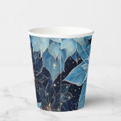 Blue Fantasy Poinsettia Pappbecher (Rechts)