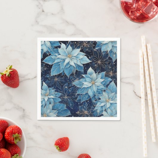 Blue Fantasy Poinsettia Serviette (Beispiel)