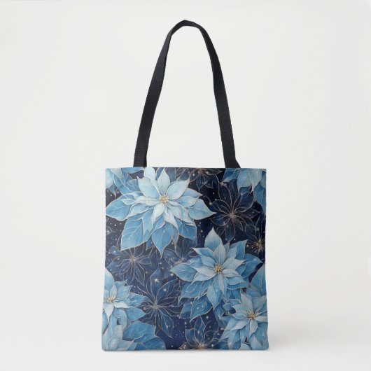 Blue Fantasy Poinsettia Tasche (Vorderseite)