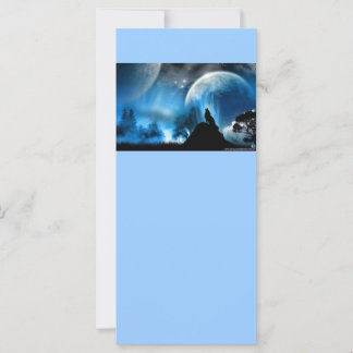Blue Fantasy Rack Cards mit Wolf und Mond