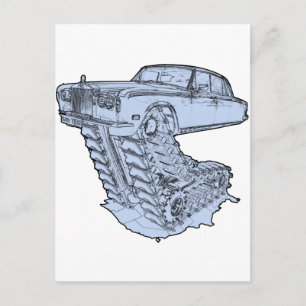Blue Fantasy Rolls Royce Postkarte