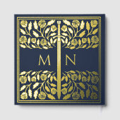 Blue Fantasy Royal Medieval Sword Wedding Gästebuch (Rückseite)