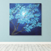Blue Fantasy Tree Romantic Art Wedding Geschenk Leinwanddruck (Insitu (Holzboden))
