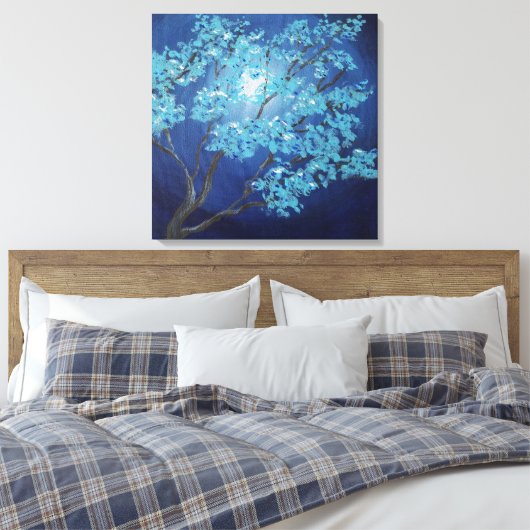 Blue Fantasy Tree Romantic Art Wedding Geschenk Leinwanddruck (Insitu (Schlafzimmer))