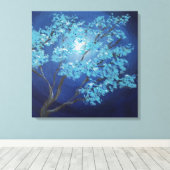 Blue Fantasy Tree Romantic Art Wedding Geschenk Leinwanddruck (Insitu (Holzboden))