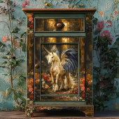 Blue Fantasy Unicorn Woodland Decoupage Seidenpapier