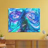 Blue Fantasy Watercolor Leinwanddruck (Insitu (Wohnzimmer))