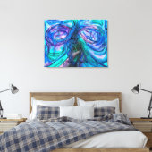 Blue Fantasy Watercolor Leinwanddruck (Insitu (Schlafzimmer))