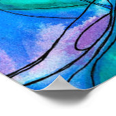 Blue Fantasy Watercolor Poster (Ecke)